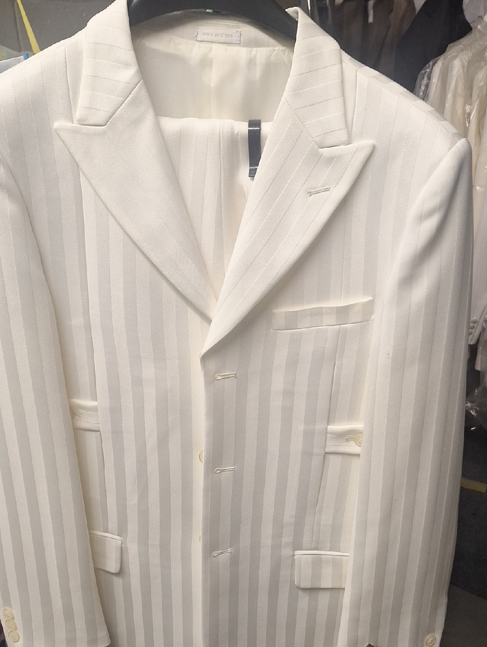 White Striped Boys Blazer - Elegant Single-Breasted Jacket